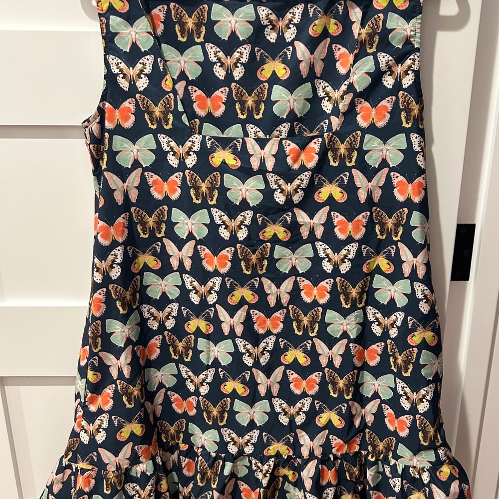 Maeve Navy Butterfly-Print Mini Dress with Multicolor Motifs - Picture 5 of 5